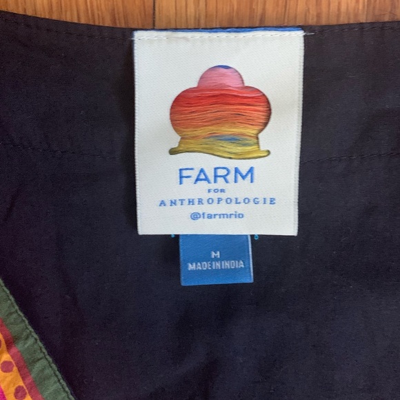 Stunning vibrant Anthropologie x Farm Rio Dress V-Neck Puff Sleeve - Picture 4 of 11